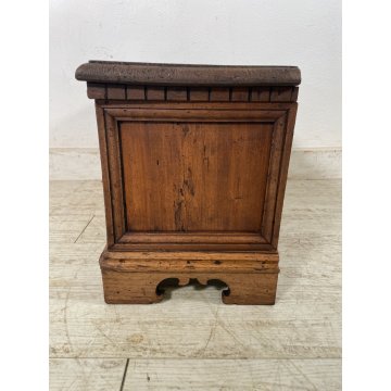ANTICA PICCOLA CASSAPANCA legno PIOPPO 61 cm epoca 1800 OLD WOOD CHEST FORMELLA