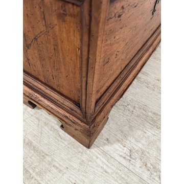 ANTICA PICCOLA CASSAPANCA legno PIOPPO 61 cm epoca 1800 OLD WOOD CHEST FORMELLA