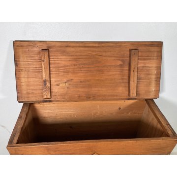 ANTICA PICCOLA LEGNAIA CASSAPANCA legno ABETE 85 cm epoca 1900 OLD WOOD CHEST
