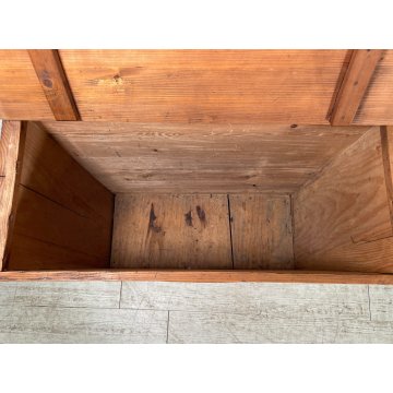 ANTICA PICCOLA LEGNAIA CASSAPANCA legno ABETE 85 cm epoca 1900 OLD WOOD CHEST