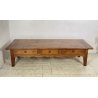ANTICO TAVOLO SALOTTO TABLE LEGNO NOCE EPOCA 1800 TAVOLINO 3 CASSETTI RUSTICO