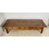 ANTICO TAVOLO SALOTTO TABLE LEGNO NOCE EPOCA 1800 TAVOLINO 3 CASSETTI RUSTICO