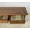 ANTICO TAVOLO SALOTTO TABLE LEGNO NOCE EPOCA 1800 TAVOLINO 3 CASSETTI RUSTICO