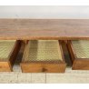 ANTICO TAVOLO SALOTTO TABLE LEGNO NOCE EPOCA 1800 TAVOLINO 3 CASSETTI RUSTICO