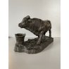 ANTICA SCULTURA TORO MASTELLO BRONZO PATINA BESTIARIO 16 cm/h FINE '800