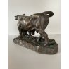 ANTICA SCULTURA TORO MASTELLO BRONZO PATINA BESTIARIO 16 cm/h FINE '800