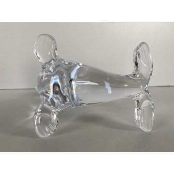SCULTURA CRISTALLO FOCA Daum FRANCE FERMACARTE PRESSE PAPIER FIRMATO 12,5cm/h