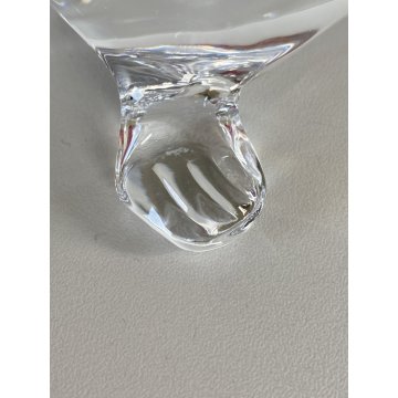 SCULTURA CRISTALLO FOCA Daum FRANCE FERMACARTE PRESSE PAPIER FIRMATO 12,5cm/h