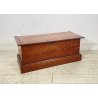 ANTICA PICCOLA CASSAPANCA 1900 LEGNO  CILIEGIO MASSELLO PANCA BAULE FORZIERE OLD