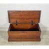 ANTICA PICCOLA CASSAPANCA 1900 LEGNO  CILIEGIO MASSELLO PANCA BAULE FORZIERE OLD