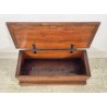ANTICA PICCOLA CASSAPANCA 1900 LEGNO  CILIEGIO MASSELLO PANCA BAULE FORZIERE OLD