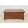 ANTICA PICCOLA CASSAPANCA 1900 LEGNO  CILIEGIO MASSELLO PANCA BAULE FORZIERE OLD