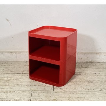 COMODINO ETAGERE MOD. 4970 COMPONIBILE KARTELL ANNA CASTELLI FERRIERI 1970 ROSSO