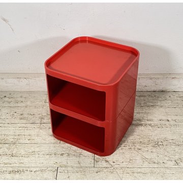 COMODINO ETAGERE MOD. 4970 COMPONIBILE KARTELL ANNA CASTELLI FERRIERI 1970 ROSSO