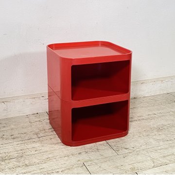 COMODINO ETAGERE MOD. 4970 COMPONIBILE KARTELL ANNA CASTELLI FERRIERI 1970 ROSSO