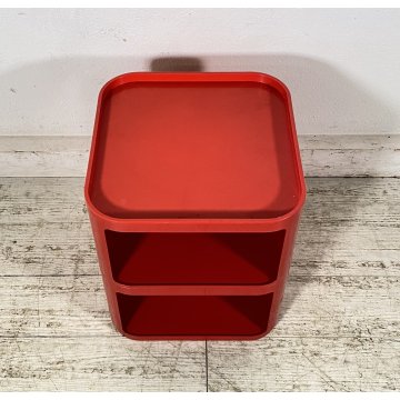 COMODINO ETAGERE MOD. 4970 COMPONIBILE KARTELL ANNA CASTELLI FERRIERI 1970 ROSSO