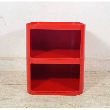 COMODINO ETAGERE MOD. 4970 COMPONIBILE KARTELL ANNA CASTELLI FERRIERI 1970 ROSSO