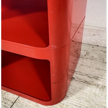 COMODINO ETAGERE MOD. 4970 COMPONIBILE KARTELL ANNA CASTELLI FERRIERI 1970 ROSSO