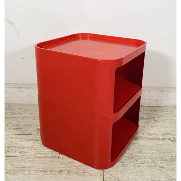COMODINO ETAGERE MOD. 4970 COMPONIBILE KARTELL ANNA CASTELLI FERRIERI 1970 ROSSO