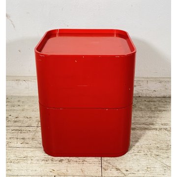COMODINO ETAGERE MOD. 4970 COMPONIBILE KARTELL ANNA CASTELLI FERRIERI 1970 ROSSO