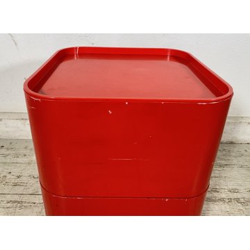 COMODINO ETAGERE MOD. 4970 COMPONIBILE KARTELL ANNA CASTELLI FERRIERI 1970 ROSSO