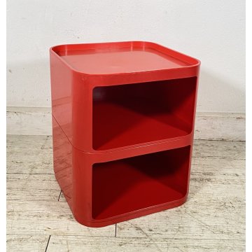 COMODINO ETAGERE MOD. 4970 COMPONIBILE KARTELL ANNA CASTELLI FERRIERI 1970 ROSSO