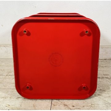 COMODINO ETAGERE MOD. 4970 COMPONIBILE KARTELL ANNA CASTELLI FERRIERI 1970 ROSSO