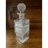 VINTAGE SQUARE WHISKY DECANTER CRISTALLO MOLATO TAGLIO DIAGONALE 26,5 cm/h '70s
