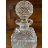VINTAGE SQUARE WHISKY DECANTER CRISTALLO MOLATO TAGLIO DIAGONALE 26,5 cm/h '70s
