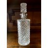 VINTAGE WHISKY DECANTER CILINDRICO CRISTALLO MOLATO TAGLIO DIAMANTE 27,5 cm/h