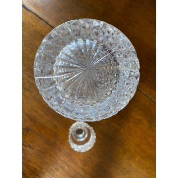 VINTAGE WHISKY DECANTER CILINDRICO CRISTALLO MOLATO TAGLIO DIAMANTE 27,5 cm/h