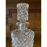 VINTAGE WHISKY DECANTER CILINDRICO CRISTALLO MOLATO TAGLIO DIAMANTE 27,5 cm/h