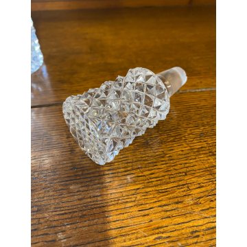 VINTAGE WHISKY DECANTER CILINDRICO CRISTALLO MOLATO TAGLIO DIAMANTE 27,5 cm/h