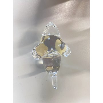 SCULTURA CRISTALLO CAGNOLINO Baccarat FERMACARTE PRESSE PAPIER FIRMATO 6,5cm/h