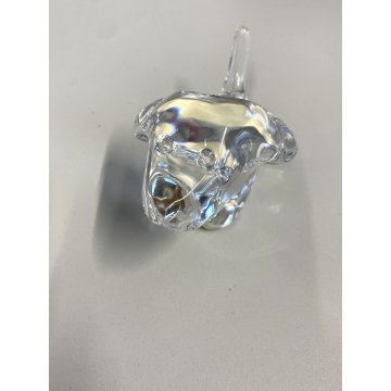 SCULTURA CRISTALLO CAGNOLINO Baccarat FERMACARTE PRESSE PAPIER FIRMATO 6,5cm/h