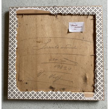 COPPIA DIPINTO OLIO PAESAGGIO SCORCIO VITA RURALE CASALI FIGURE CONTADINI FIRMA
