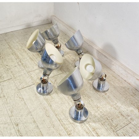 SET 6 APPLIQUE Franco Albini Sirrah AM/AS ANNI 60 LAMPADA PARETE DESIGN ITALY