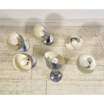 SET 6 APPLIQUE Franco Albini Sirrah AM/AS ANNI 60 LAMPADA PARETE DESIGN ITALY