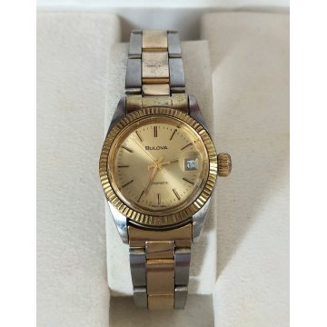 BULOVA Automatic OROLOGIO POLSO DORATO anni 80 VINTAGE GOLDEN WRIST WATCH montre