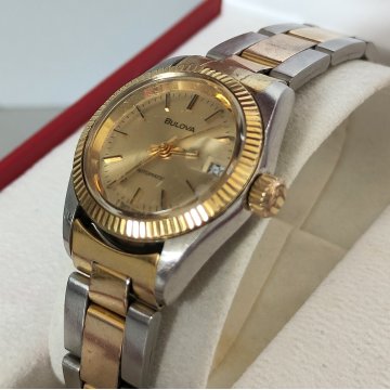 BULOVA Automatic OROLOGIO POLSO DORATO anni 80 VINTAGE GOLDEN WRIST WATCH montre