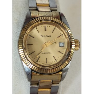 BULOVA Automatic OROLOGIO POLSO DORATO anni 80 VINTAGE GOLDEN WRIST WATCH montre
