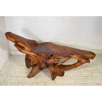 GRANDE CHAISE LONGUE RADICE LEGNO POLTRONA RUSTICA ANNI 60 CEPPO ALBERO 189/300