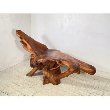 GRANDE CHAISE LONGUE RADICE LEGNO POLTRONA RUSTICA ANNI 60 CEPPO ALBERO 189/300