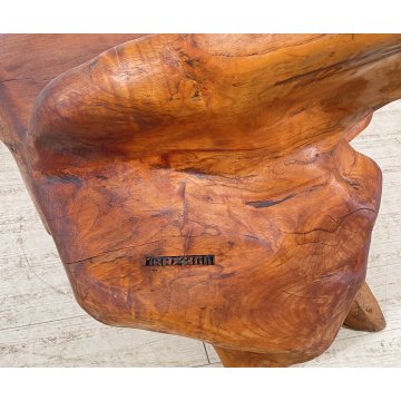 GRANDE CHAISE LONGUE RADICE LEGNO POLTRONA RUSTICA ANNI 60 CEPPO ALBERO 189/300