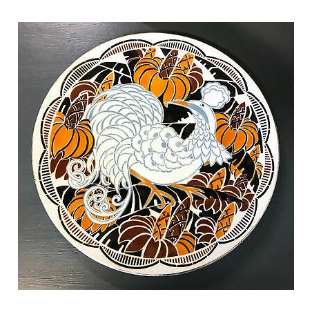 ANTICO PIATTO ART DECO KELLER GUERIN KG LUNEVILLE FAIENCE CERAMICA FRANCIA 1920