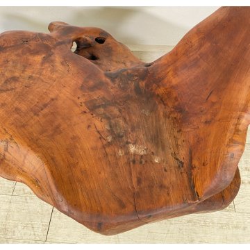 GRANDE CHAISE LONGUE RADICE LEGNO POLTRONA RUSTICA ANNI 60 CEPPO ALBERO 189/300