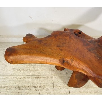 GRANDE CHAISE LONGUE RADICE LEGNO POLTRONA RUSTICA ANNI 60 CEPPO ALBERO 189/300