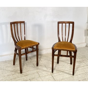 COPPIA SEDIE ANTICHE VITTORIANE LEGNO NOCE FINE 1800 PRIMI 1900 CHAIR OLD CHAIR