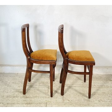 COPPIA SEDIE ANTICHE VITTORIANE LEGNO NOCE FINE 1800 PRIMI 1900 CHAIR OLD CHAIR