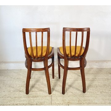 COPPIA SEDIE ANTICHE VITTORIANE LEGNO NOCE FINE 1800 PRIMI 1900 CHAIR OLD CHAIR